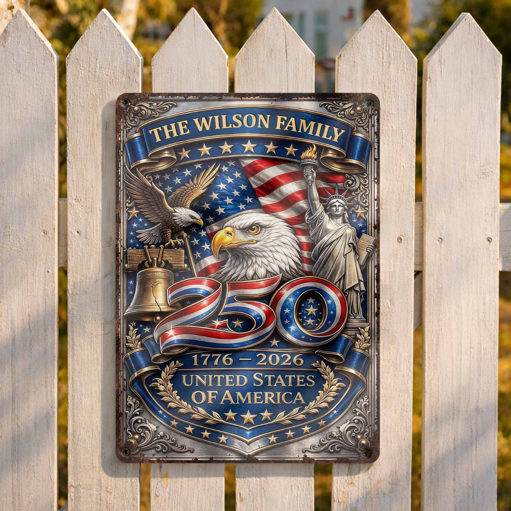 Personalized 250th Anniversary Metal Sign Custom Name Gift Metal Sign GradoCreations