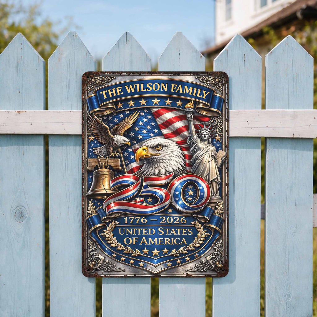 Personalized 250th Anniversary Metal Sign Custom Name Gift Metal Sign GradoCreations