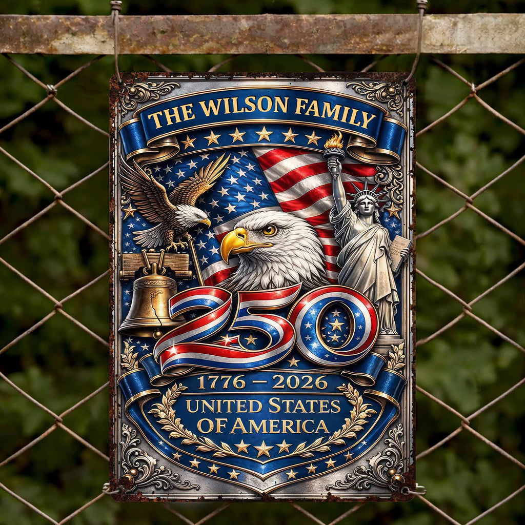 Personalized 250th Anniversary Metal Sign Custom Name Gift Metal Sign GradoCreations