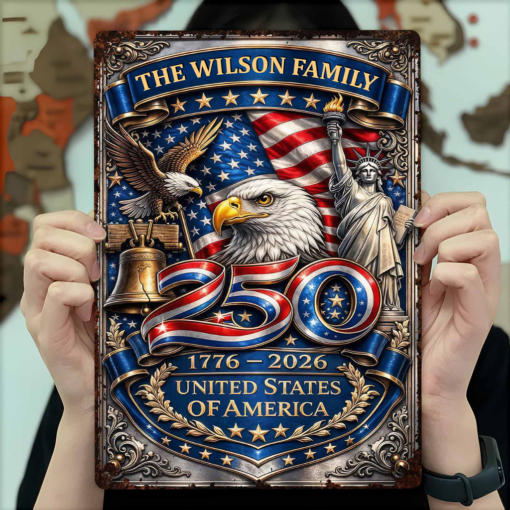 Personalized 250th Anniversary Metal Sign Custom Name Gift Metal Sign GradoCreations