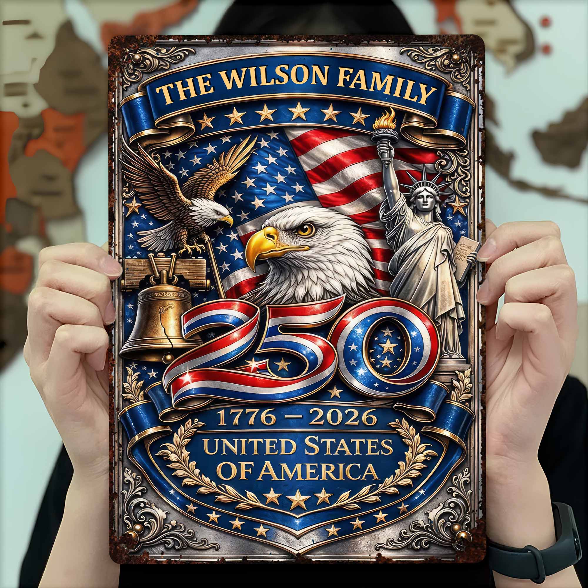 Personalized 250th Anniversary Metal Sign Custom Name Gift Metal Sign GradoCreations