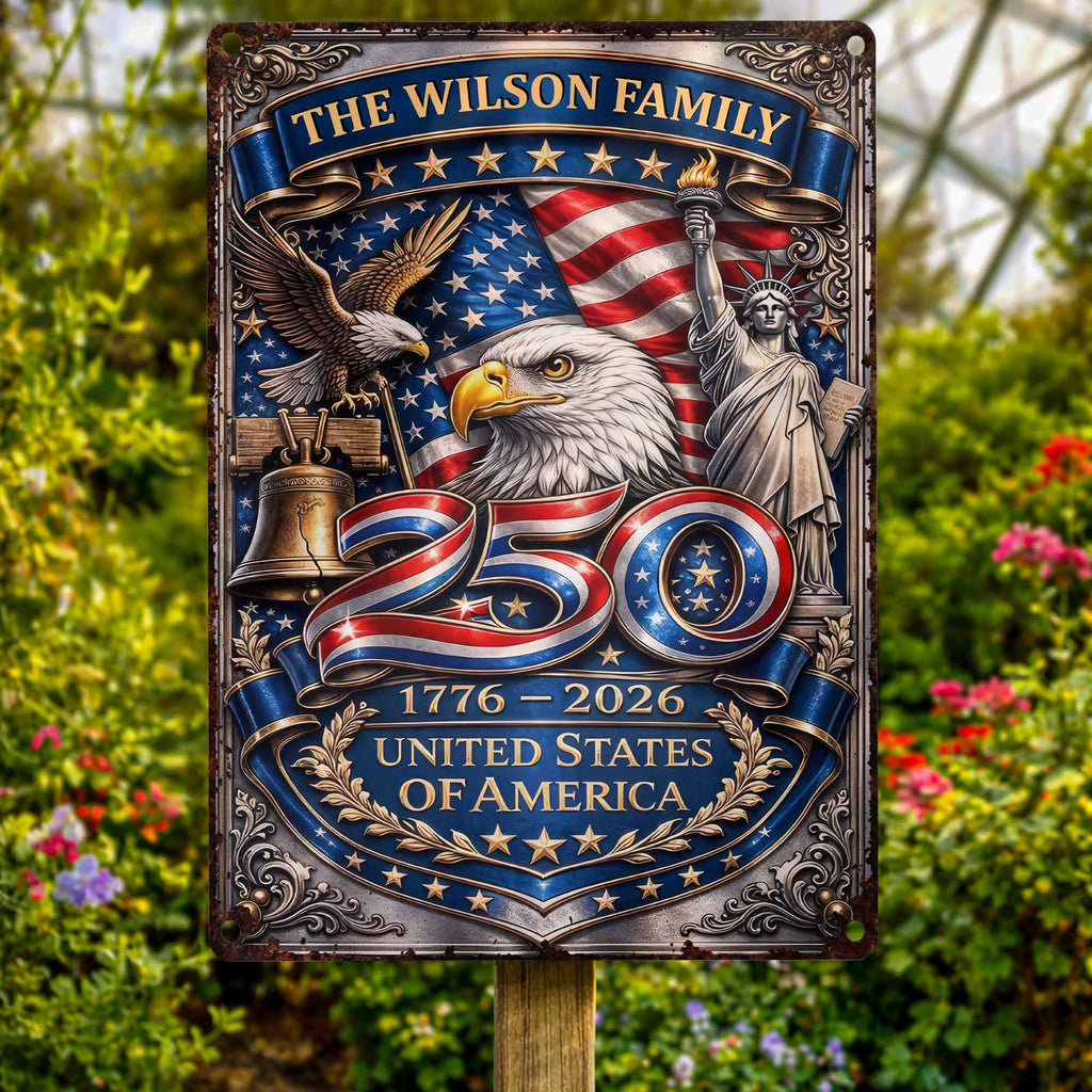 Personalized 250th Anniversary Metal Sign Custom Name Gift Metal Sign GradoCreations