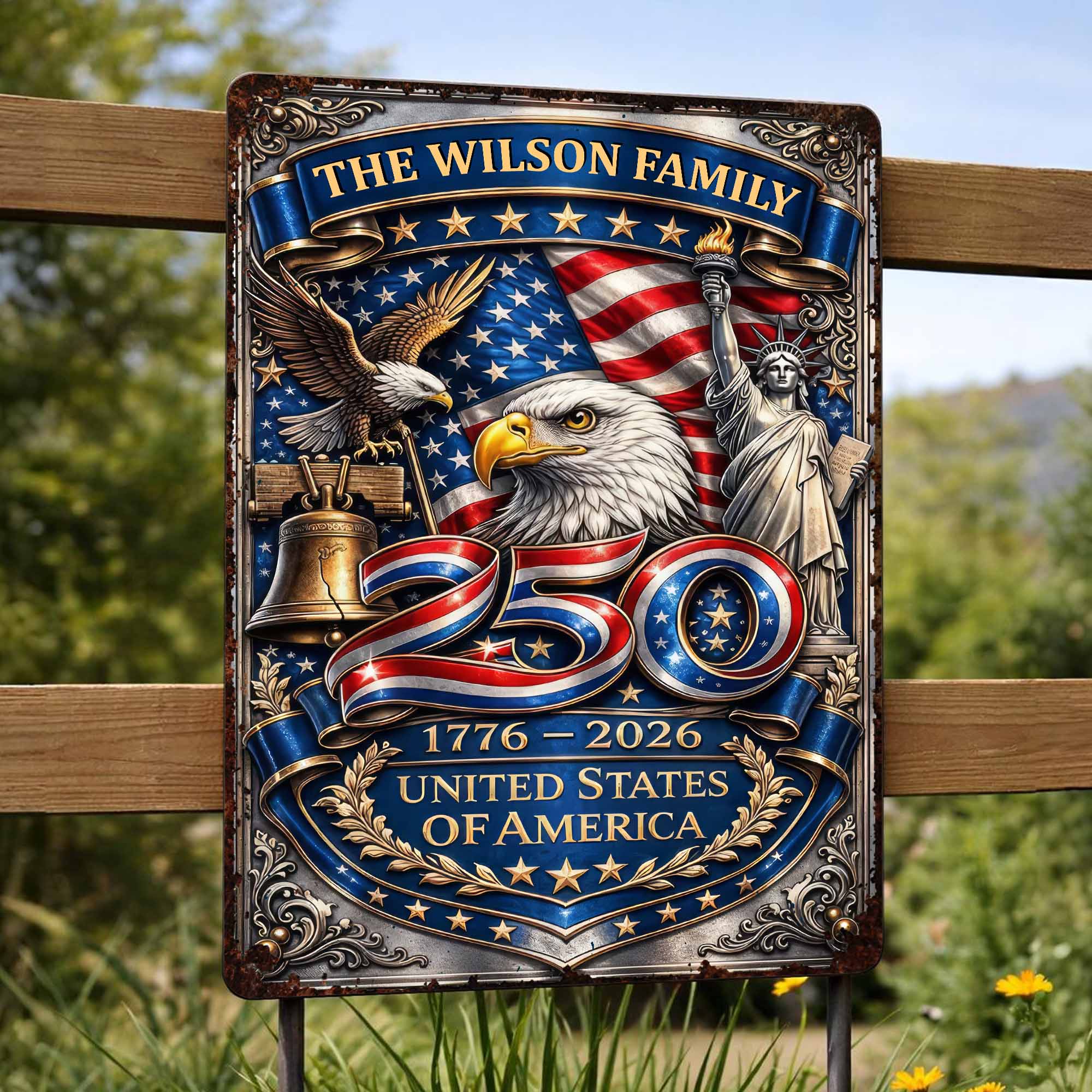 Personalized 250th Anniversary Metal Sign Custom Name Gift Metal Sign GradoCreations