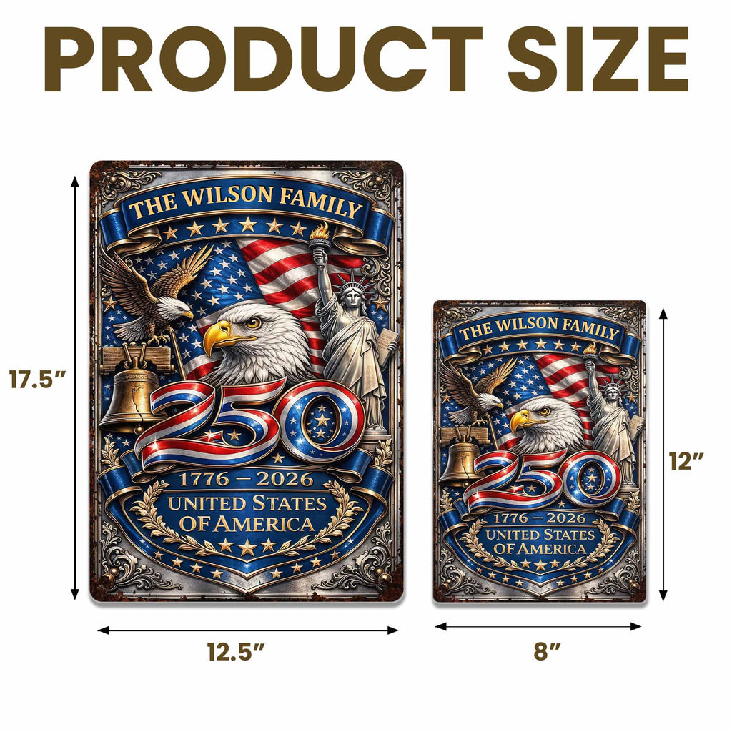 Personalized 250th Anniversary Metal Sign Custom Name Gift Metal Sign GradoCreations