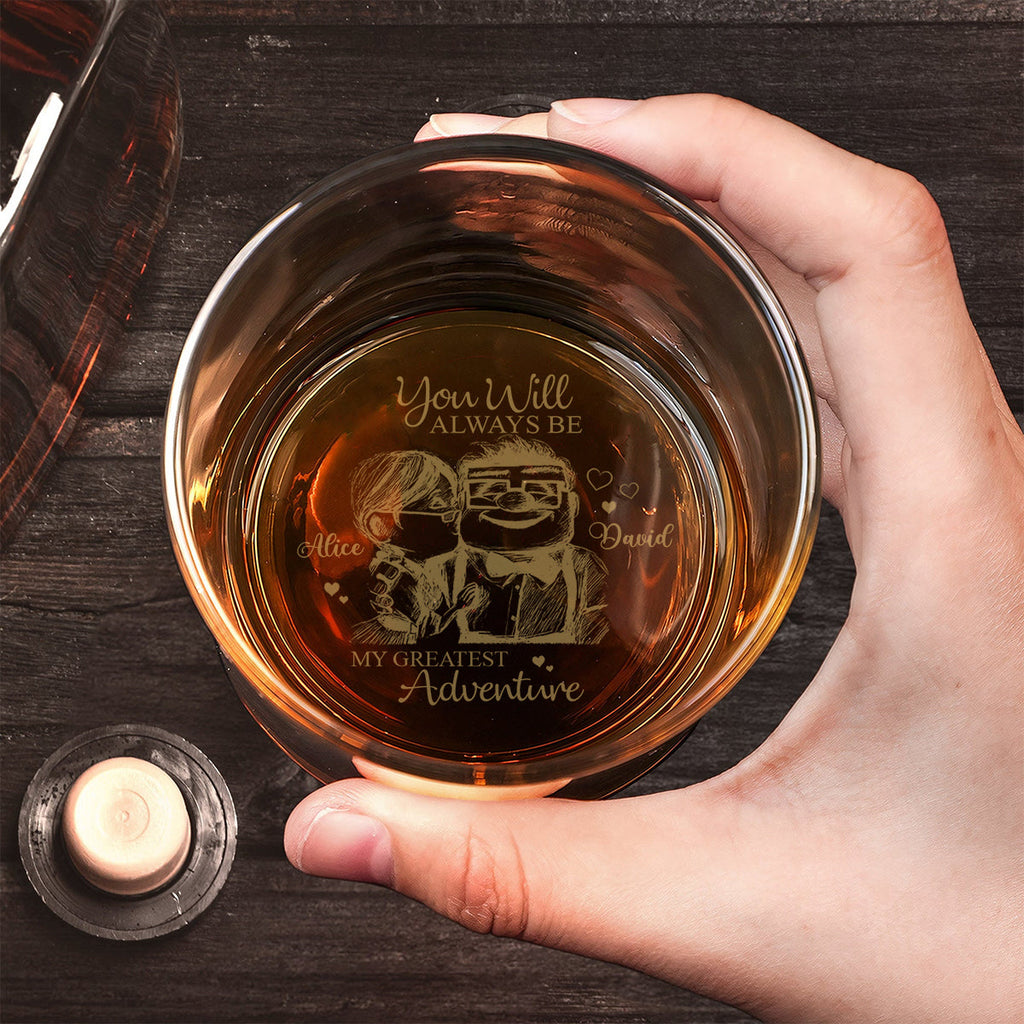 Personalized Engraved Whiskey Glass Custom Couples Gift Engraved Whiskey Glass GradoCreations