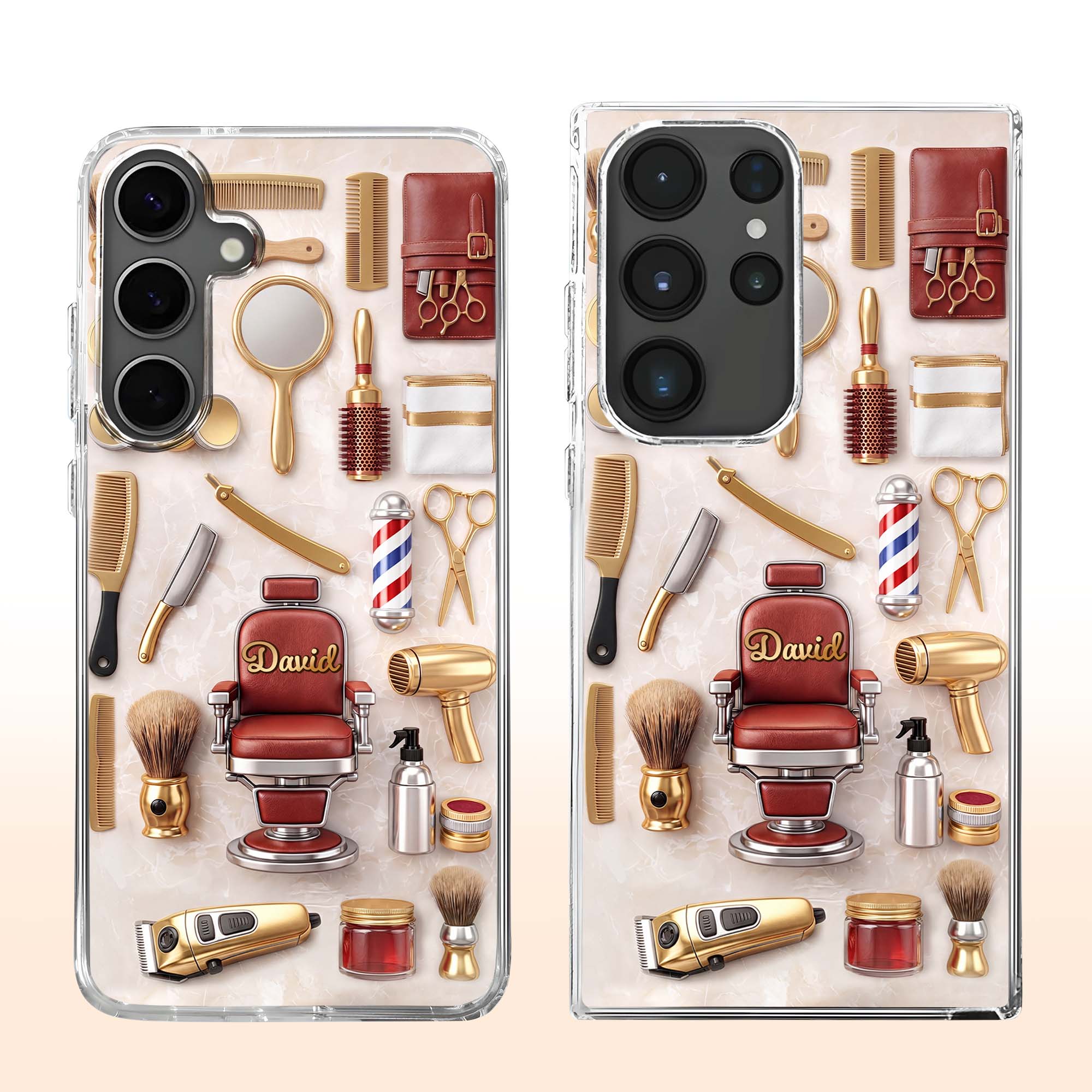 Personalized Clear Phone Case Custom Name Gift for Barber Clear Phone Case GradoCreations