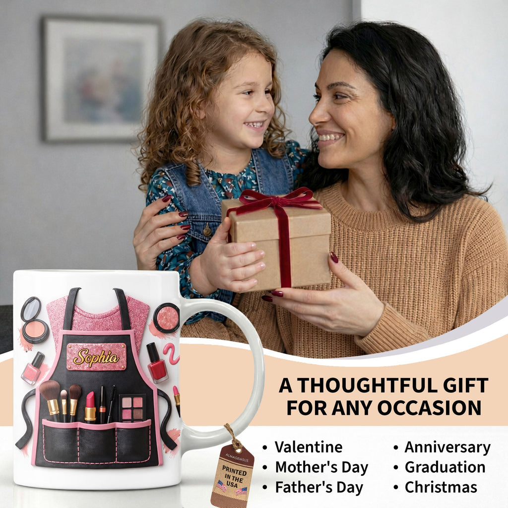 Personalized Makeup Artist Coffee Mug Custom Gift for Beautician Edge-to-edge Mug GradoCreations
