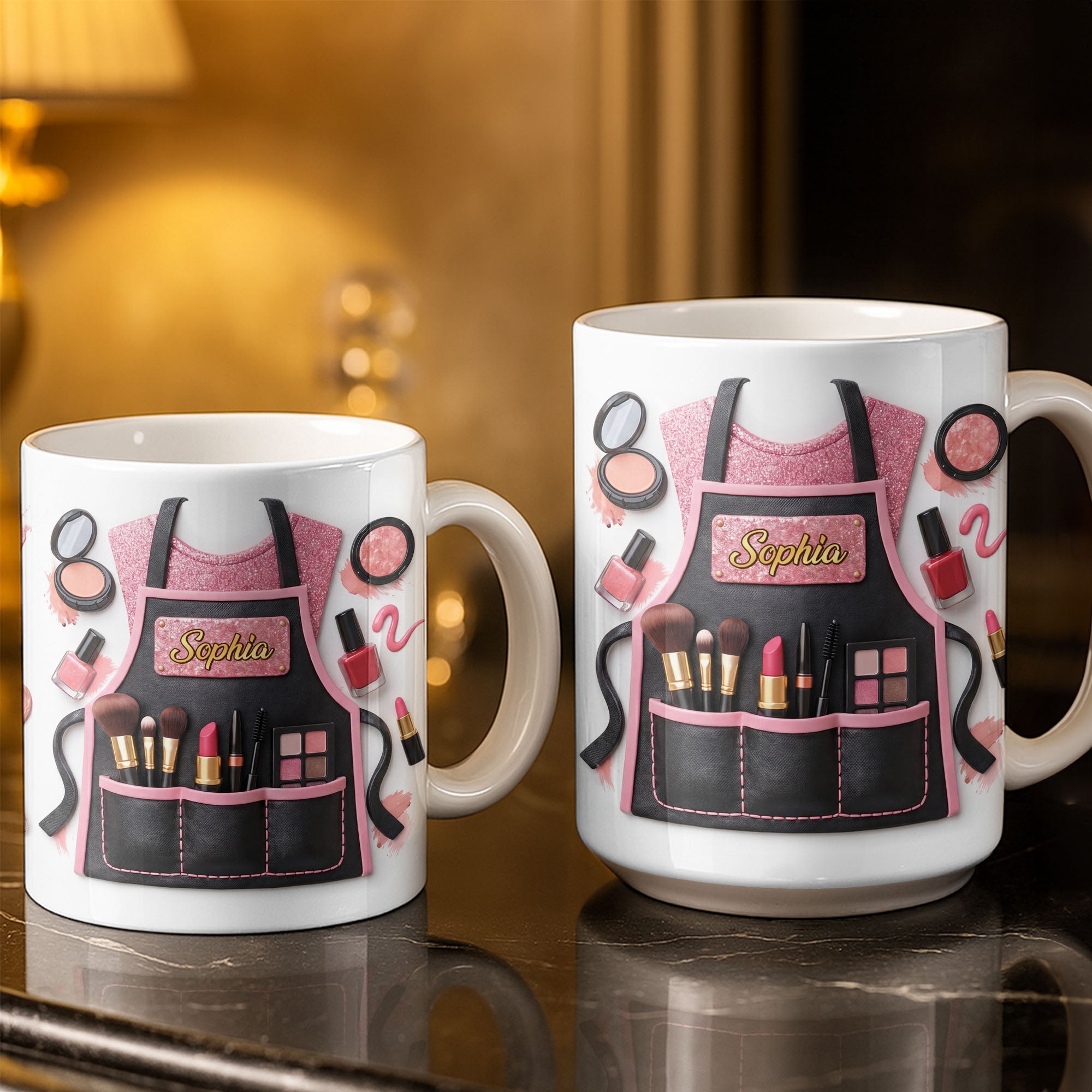 Personalized Makeup Artist Coffee Mug Custom Gift for Beautician Edge-to-edge Mug GradoCreations