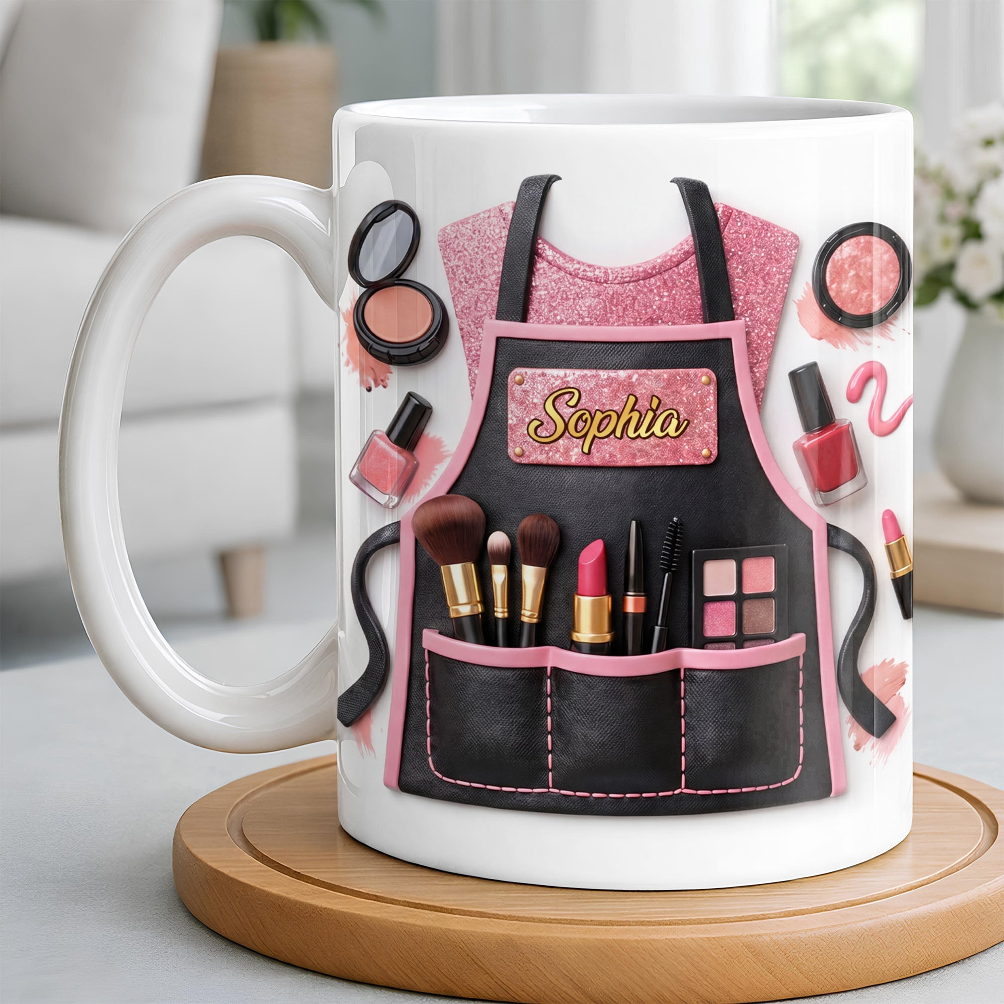 Personalized Makeup Artist Coffee Mug Custom Gift for Beautician Edge-to-edge Mug GradoCreations