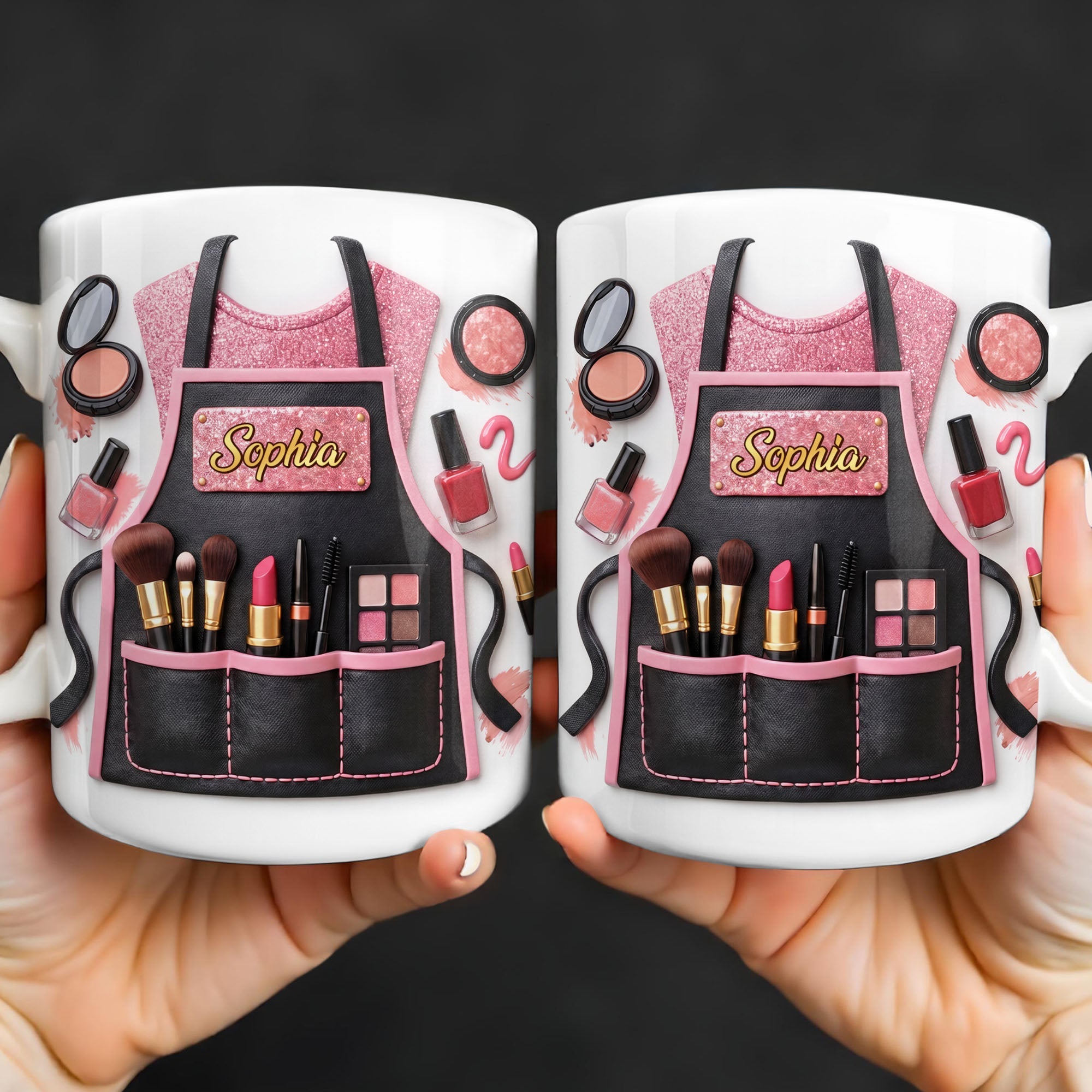 Personalized Makeup Artist Coffee Mug Custom Gift for Beautician Edge-to-edge Mug GradoCreations