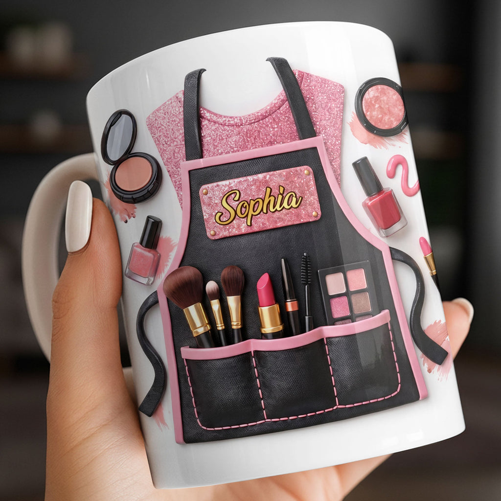 Personalized Makeup Artist Coffee Mug Custom Gift for Beautician Edge-to-edge Mug GradoCreations