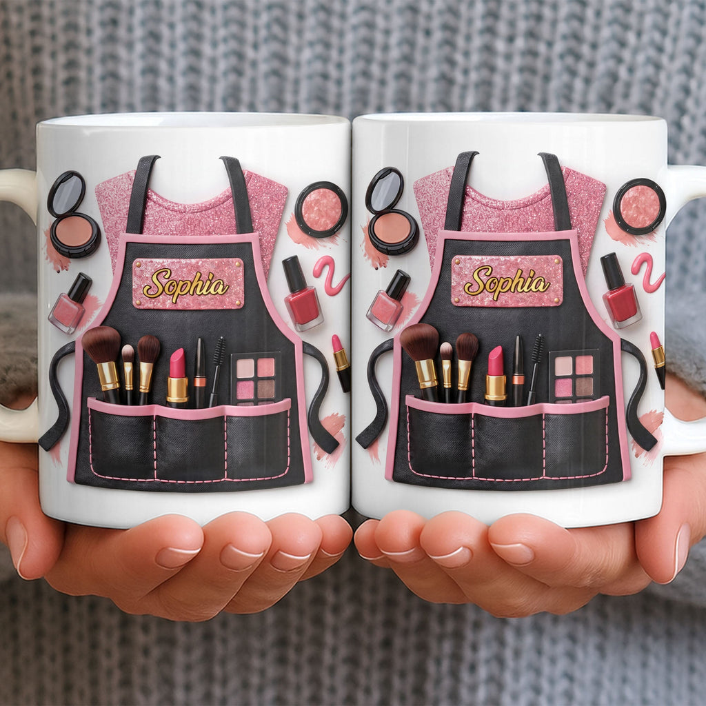 Personalized Makeup Artist Coffee Mug Custom Gift for Beautician Edge-to-edge Mug GradoCreations