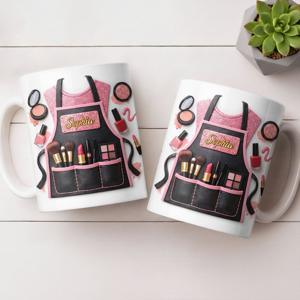 Personalized Makeup Artist Coffee Mug Custom Gift for Beautician Edge-to-edge Mug GradoCreations