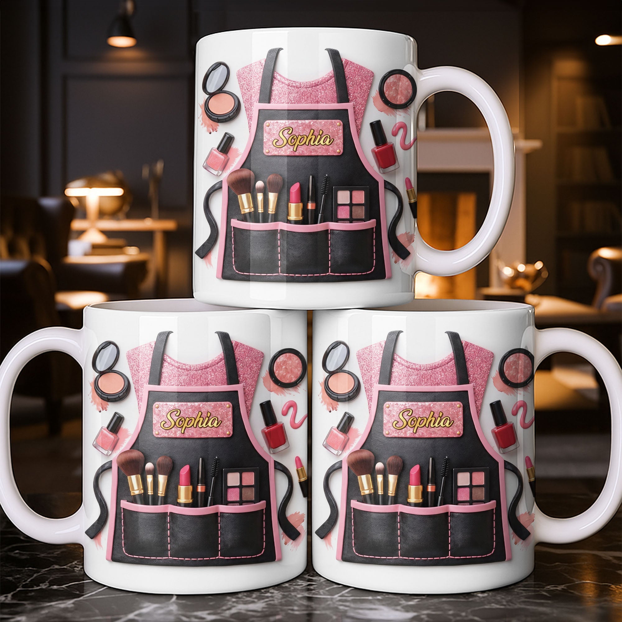 Personalized Makeup Artist Coffee Mug Custom Gift for Beautician Edge-to-edge Mug GradoCreations