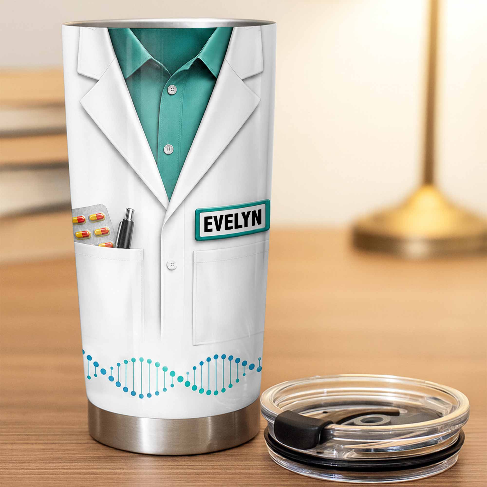 Personalized Nutrition Facts Stainless Steel Tumbler for Pharmacists - Custom 20oz/30oz Gift Tumbler GradoCreations