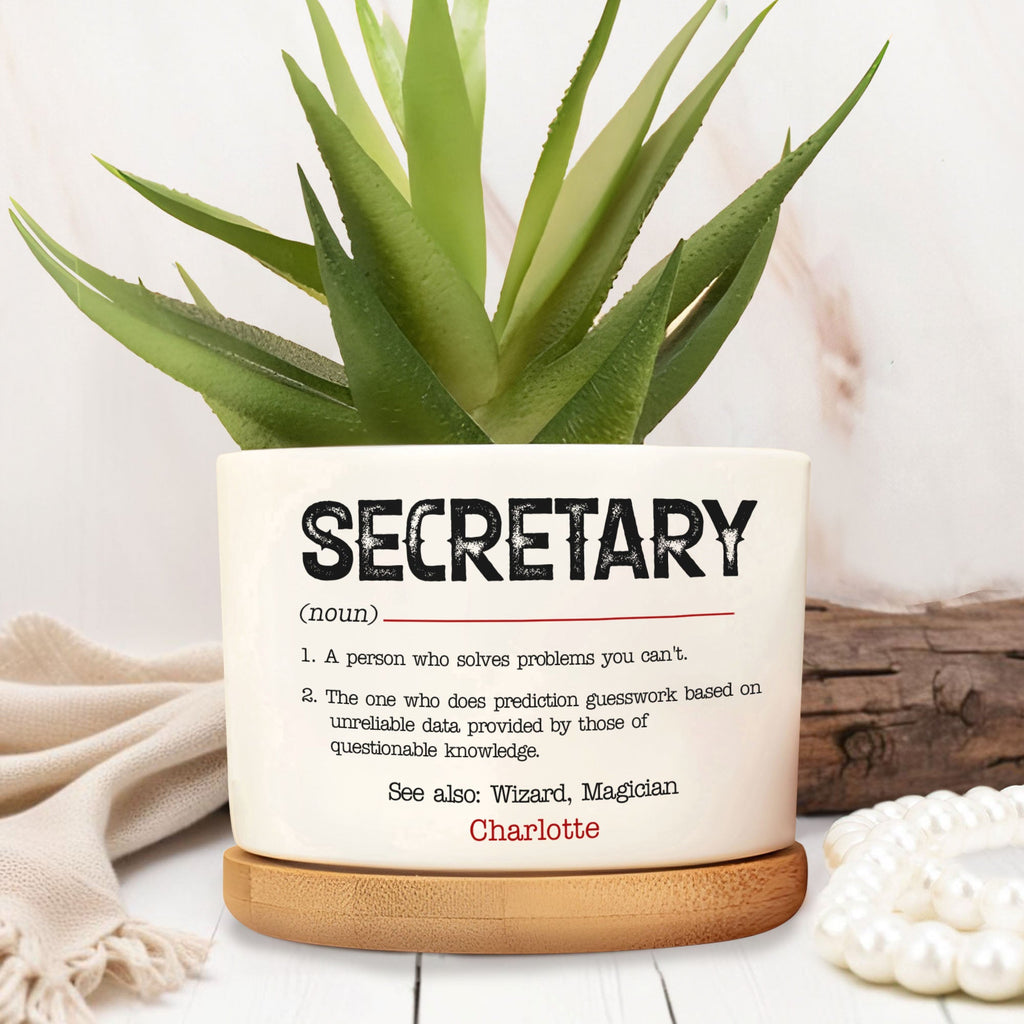 Personalized Ceramic Plant Pot Custom Name Gift for Coworkers Ceramic Plant Pot GradoCreations