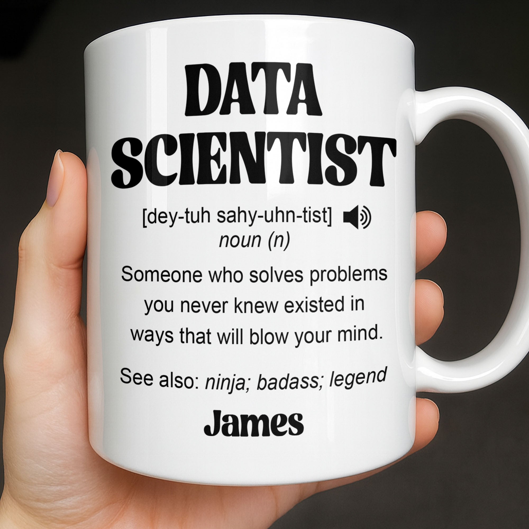 Personalized Data Scientist Coffee Mug Custom Gift Idea Edge-to-edge Mug GradoCreations