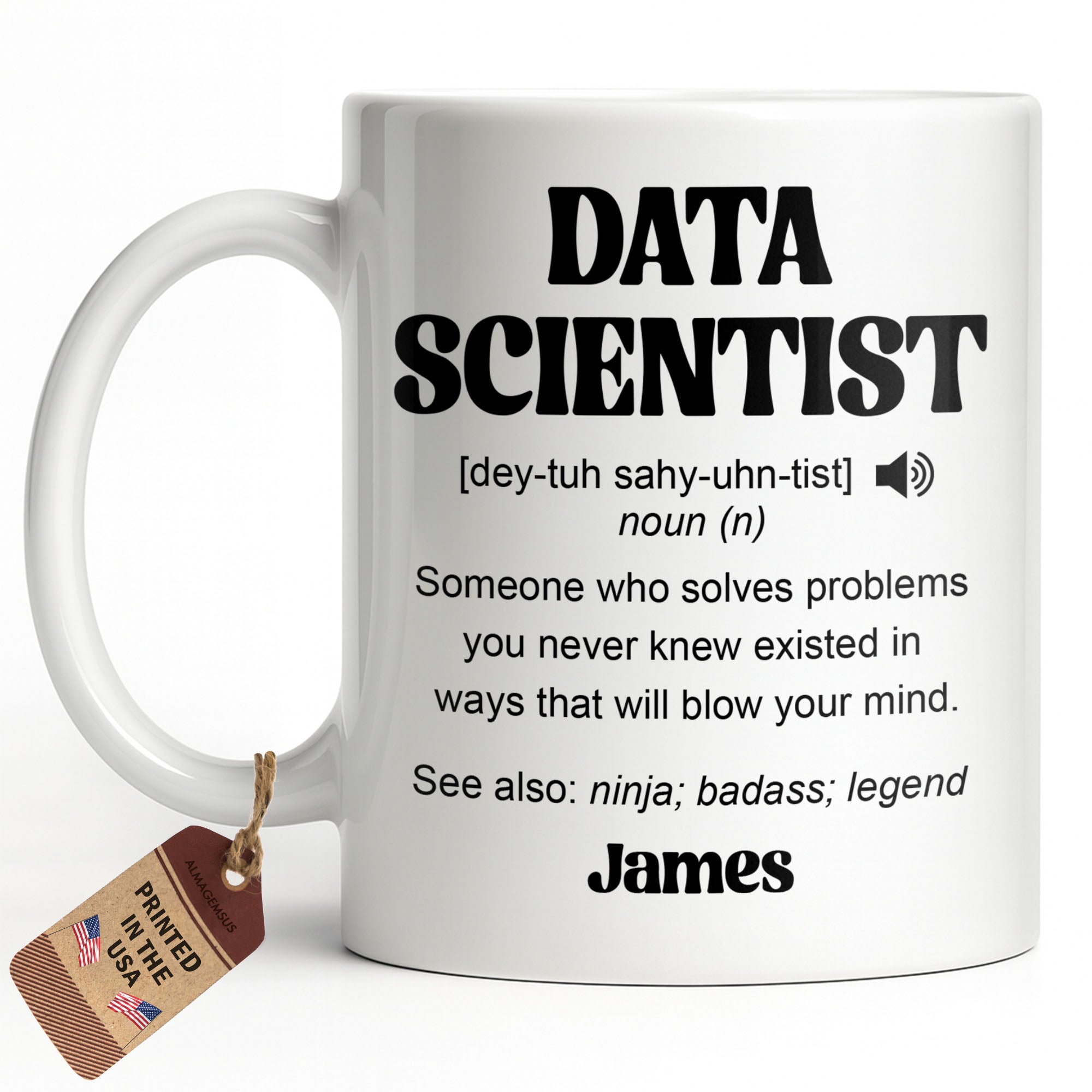 Personalized Data Scientist Coffee Mug Custom Gift Idea Edge-to-edge Mug GradoCreations