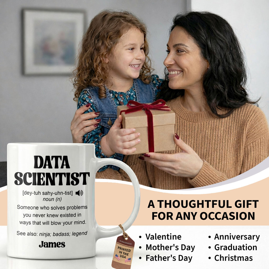 Personalized Data Scientist Coffee Mug Custom Gift Idea Edge-to-edge Mug GradoCreations