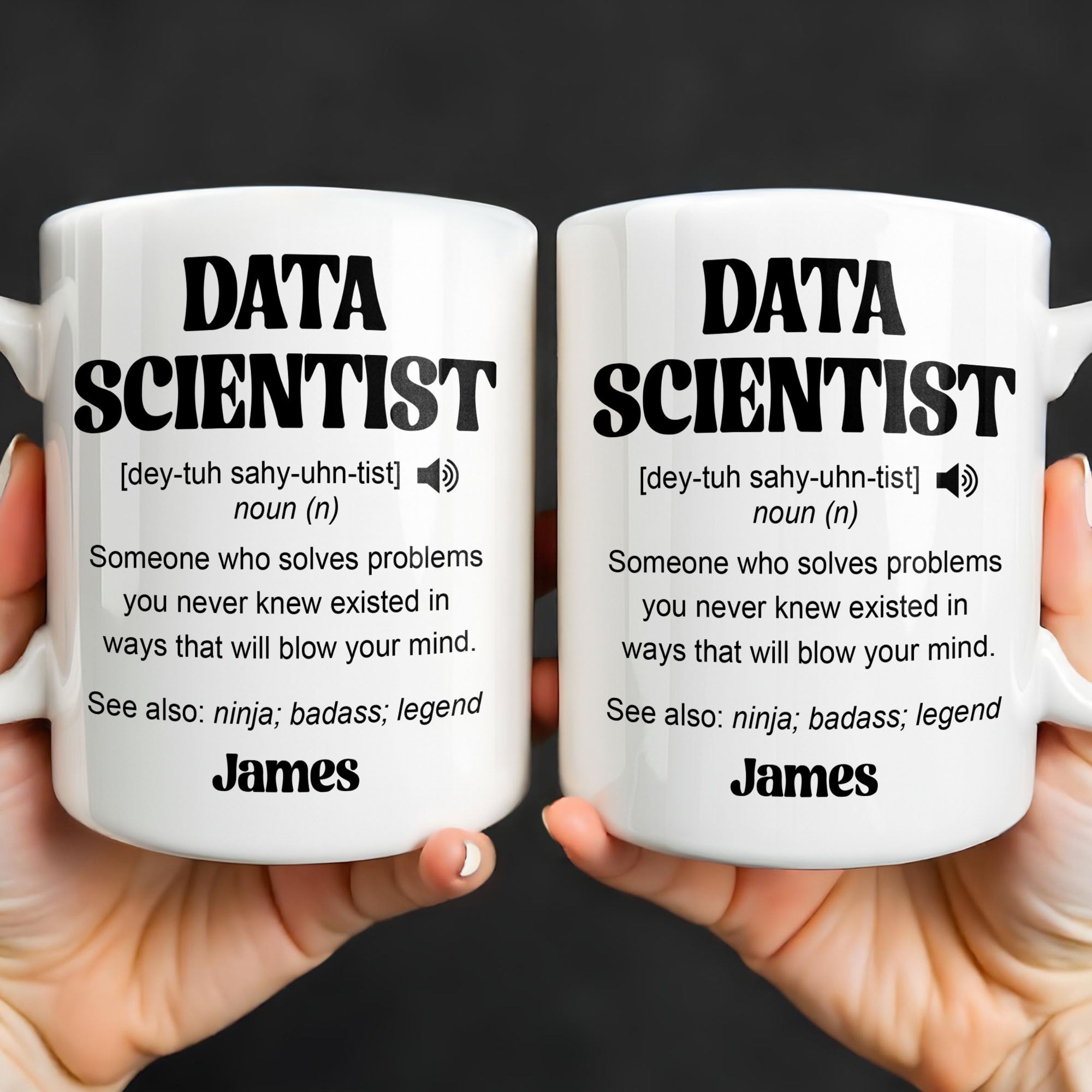 Personalized Data Scientist Coffee Mug Custom Gift Idea Edge-to-edge Mug GradoCreations
