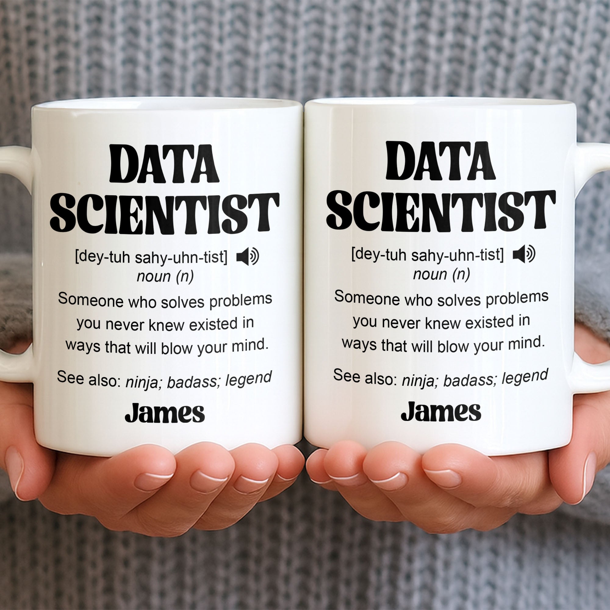 Personalized Data Scientist Coffee Mug Custom Gift Idea Edge-to-edge Mug GradoCreations