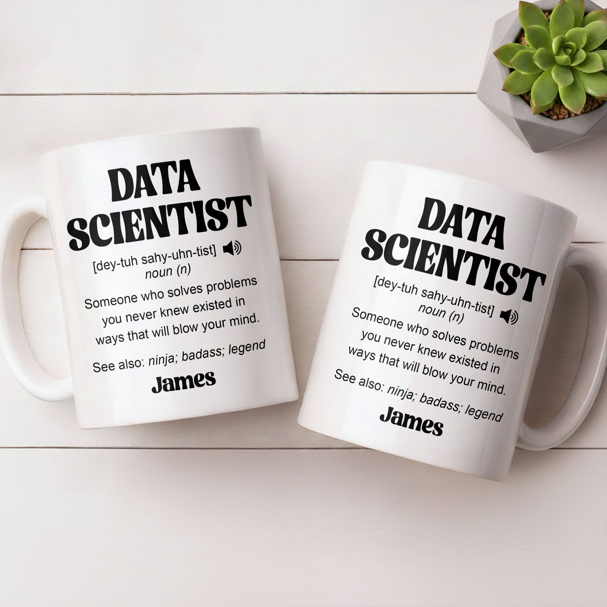 Personalized Data Scientist Coffee Mug Custom Gift Idea Edge-to-edge Mug GradoCreations