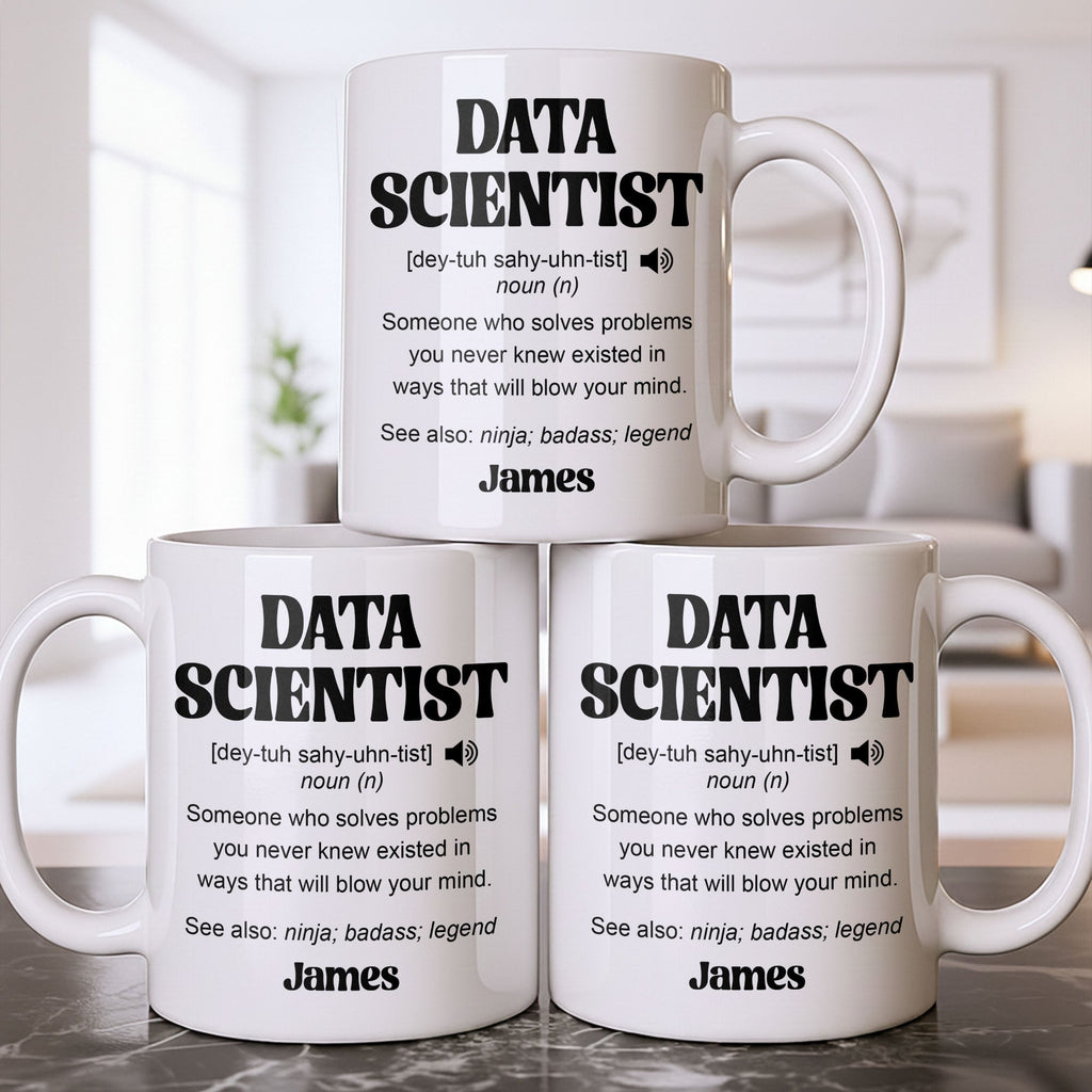 Personalized Data Scientist Coffee Mug Custom Gift Idea Edge-to-edge Mug GradoCreations