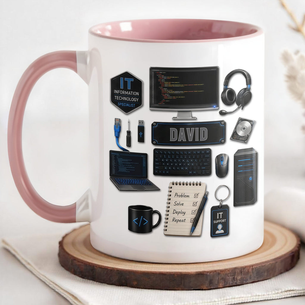 Personalized Accent Mug Custom Name Gift for Engineer Accent Mug GradoCreations