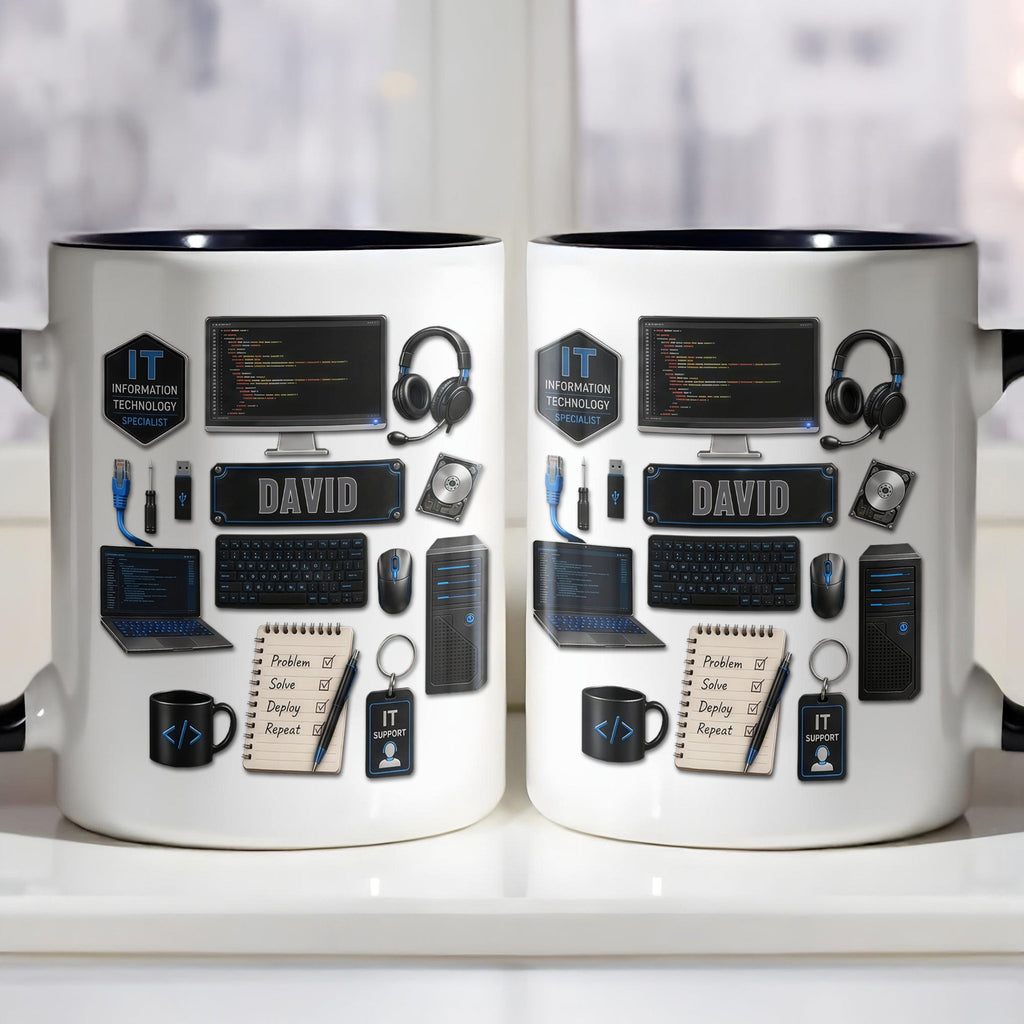 Personalized Accent Mug Custom Name Gift for Engineer Accent Mug GradoCreations