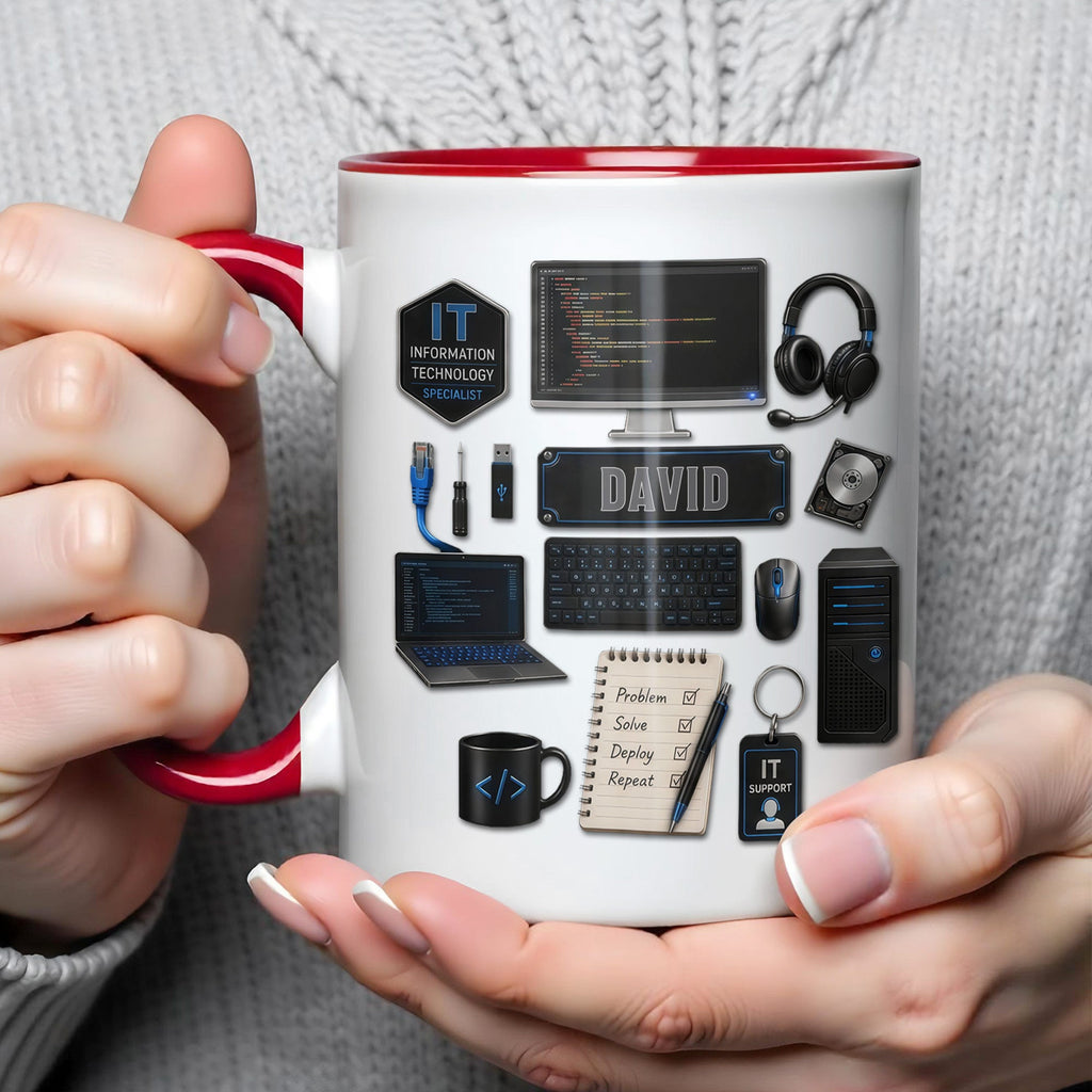 Personalized Accent Mug Custom Name Gift for Engineer Accent Mug GradoCreations