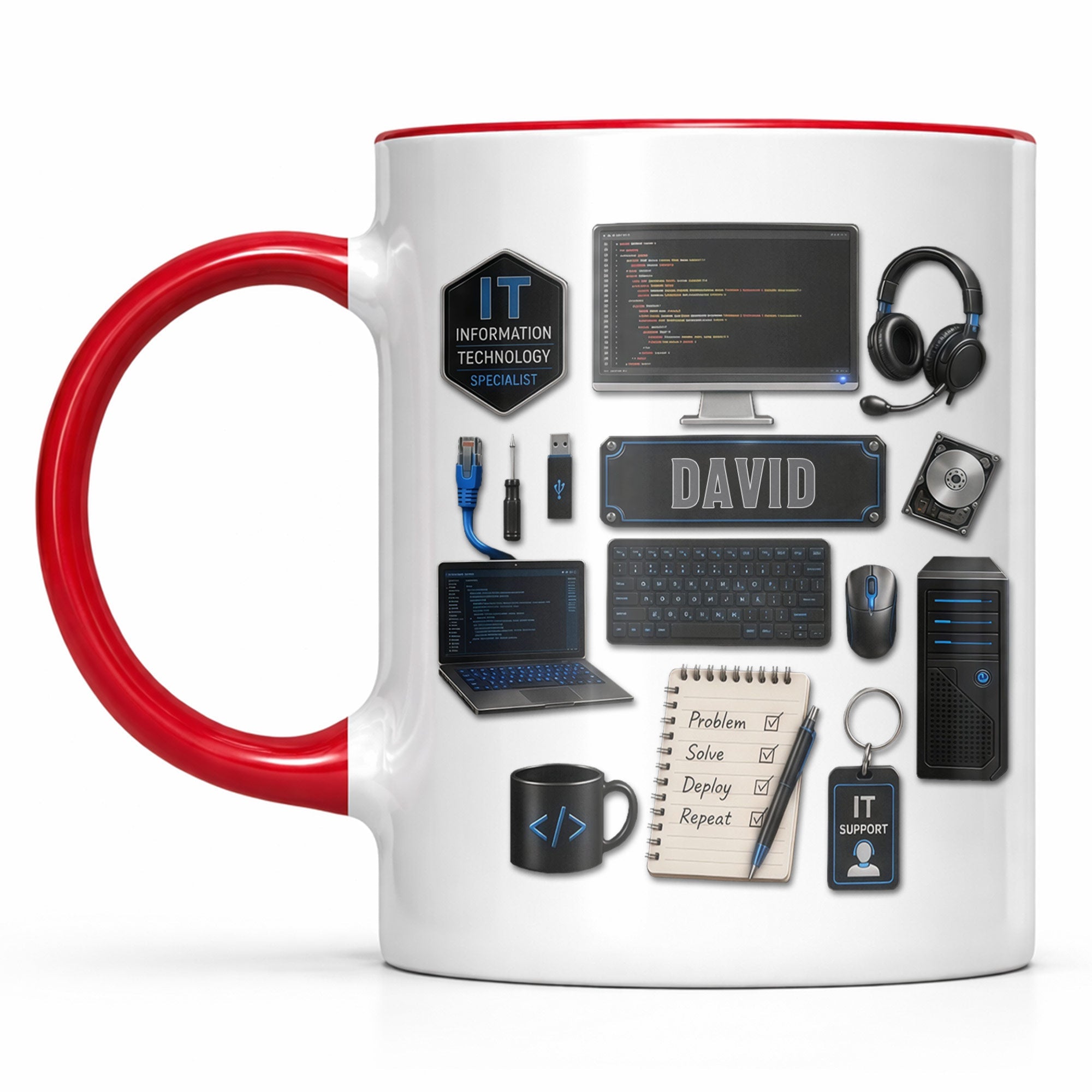 Personalized Accent Mug Custom Name Gift for Engineer Accent Mug GradoCreations