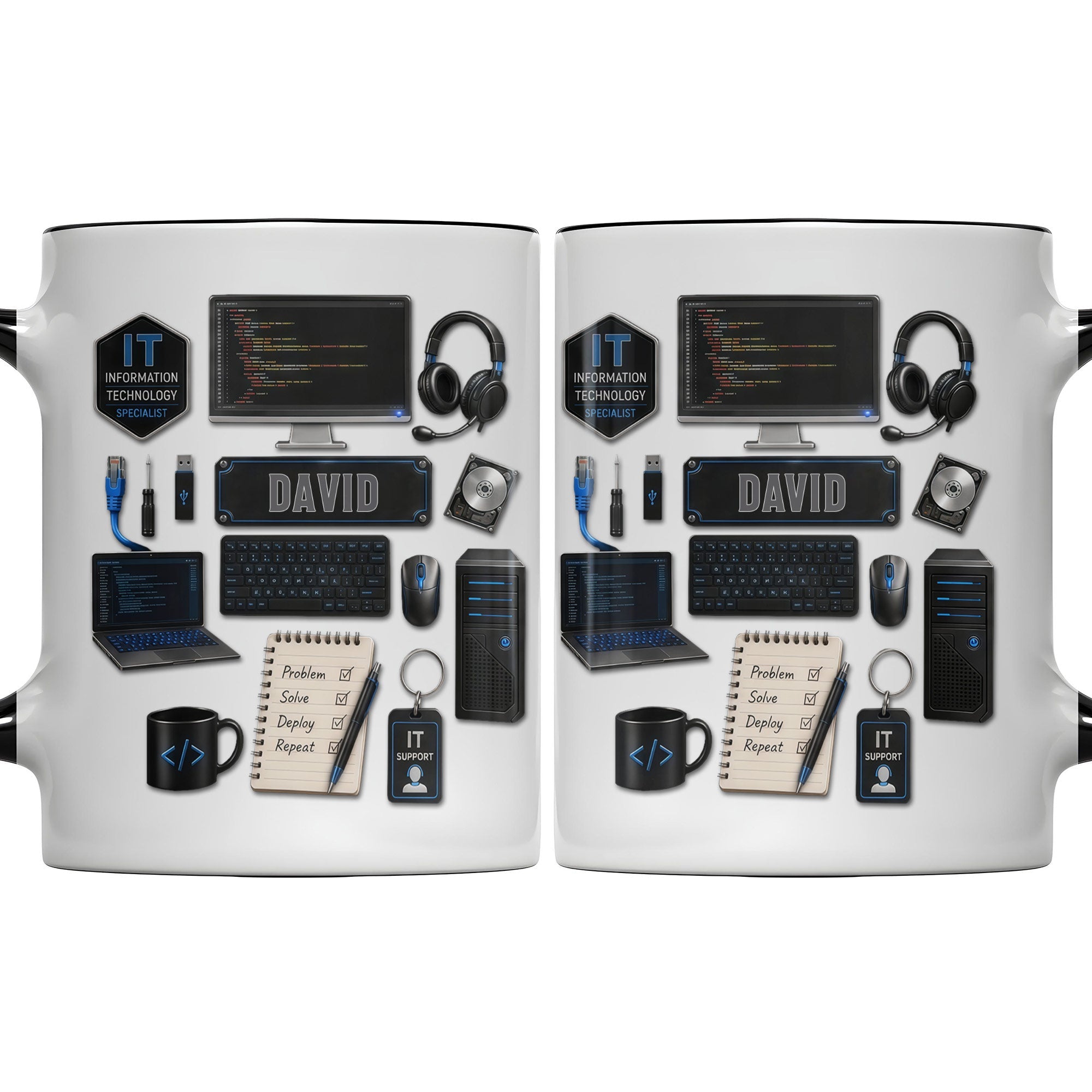 Personalized Accent Mug Custom Name Gift for Engineer Accent Mug GradoCreations