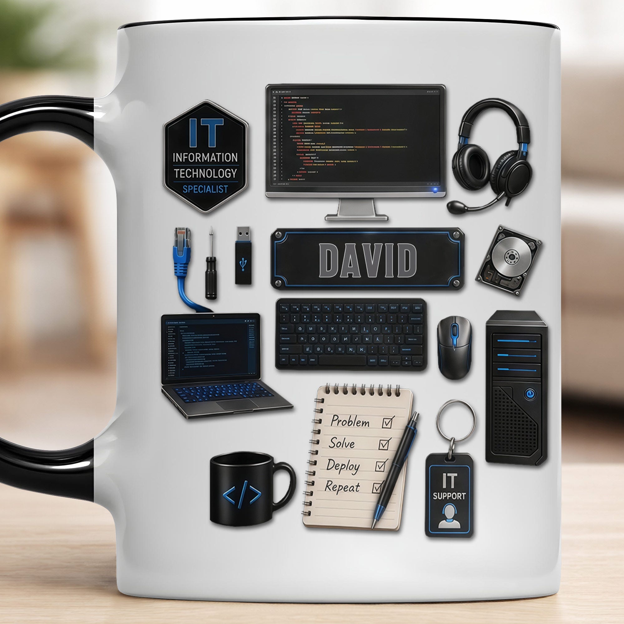 Personalized Accent Mug Custom Name Gift for Engineer Accent Mug GradoCreations