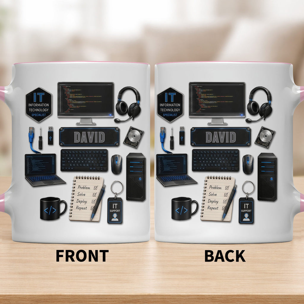 Personalized Accent Mug Custom Name Gift for Engineer Accent Mug GradoCreations