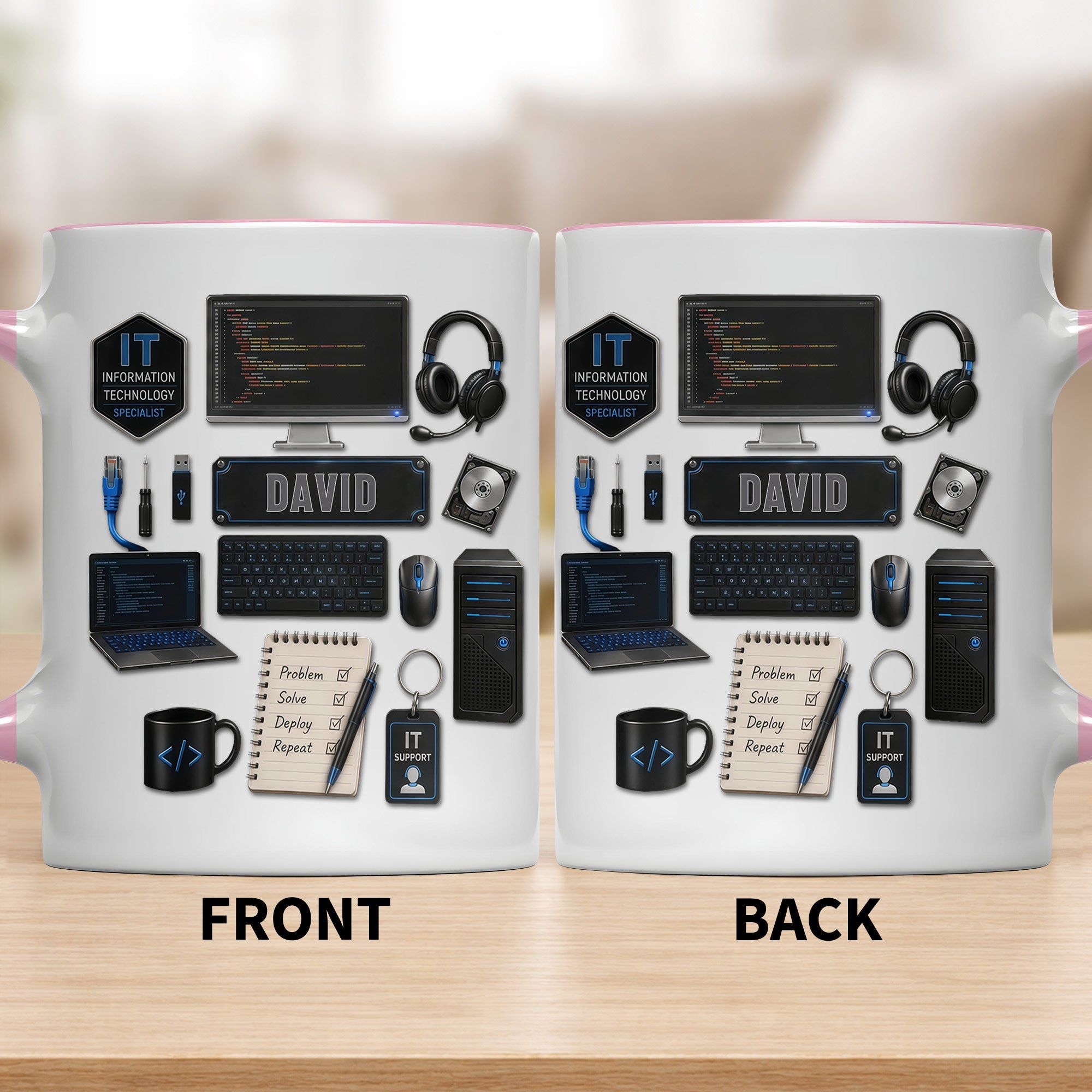 Personalized Accent Mug Custom Name Gift for Engineer Accent Mug GradoCreations