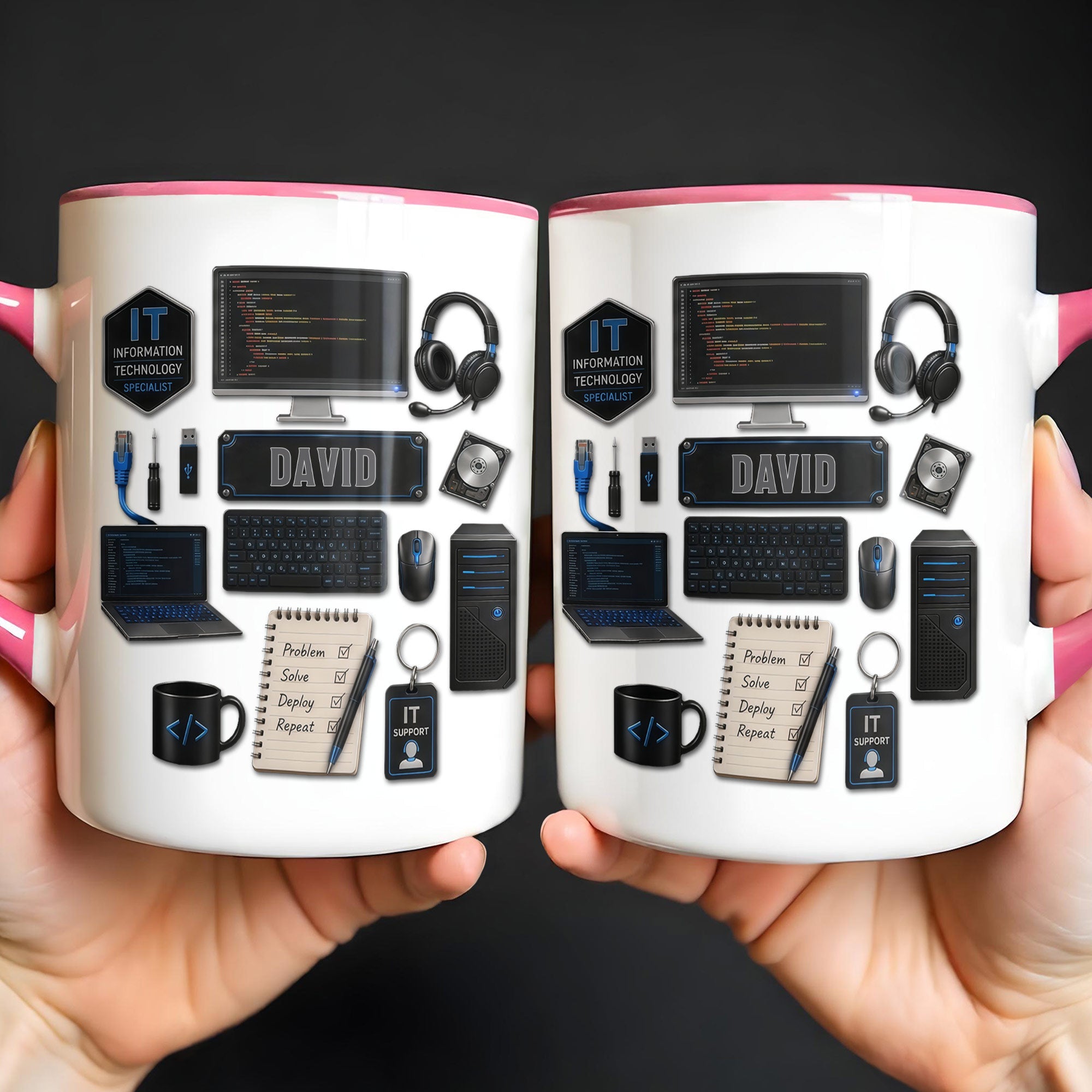 Personalized Accent Mug Custom Name Gift for Engineer Accent Mug GradoCreations