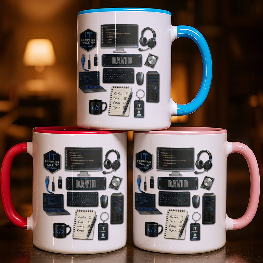 Personalized Accent Mug Custom Name Gift for Engineer Accent Mug GradoCreations