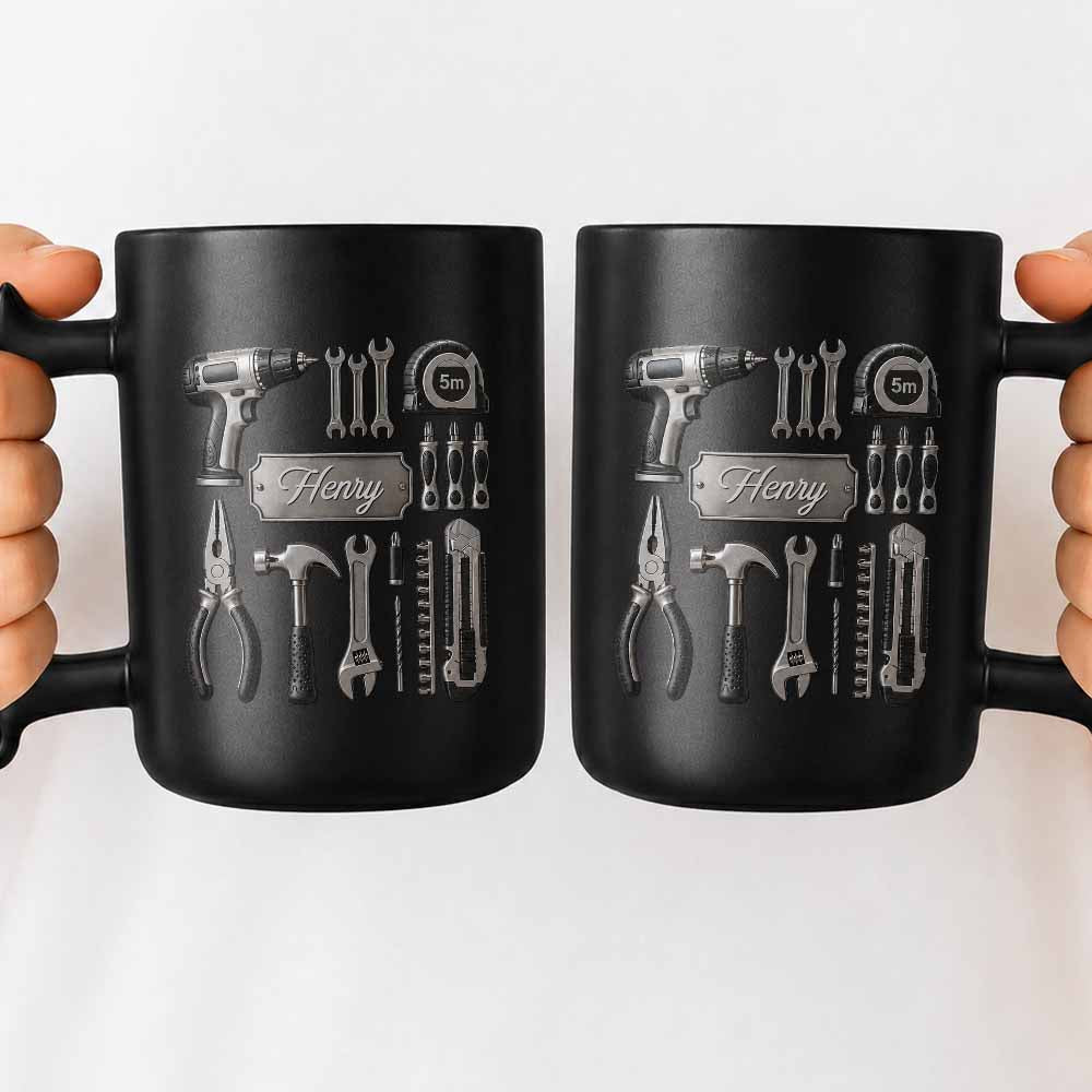 Personalized Wrench Handle Coffee Mug Custom Name Gift for Dad Wrench Handle Mug GradoCreations