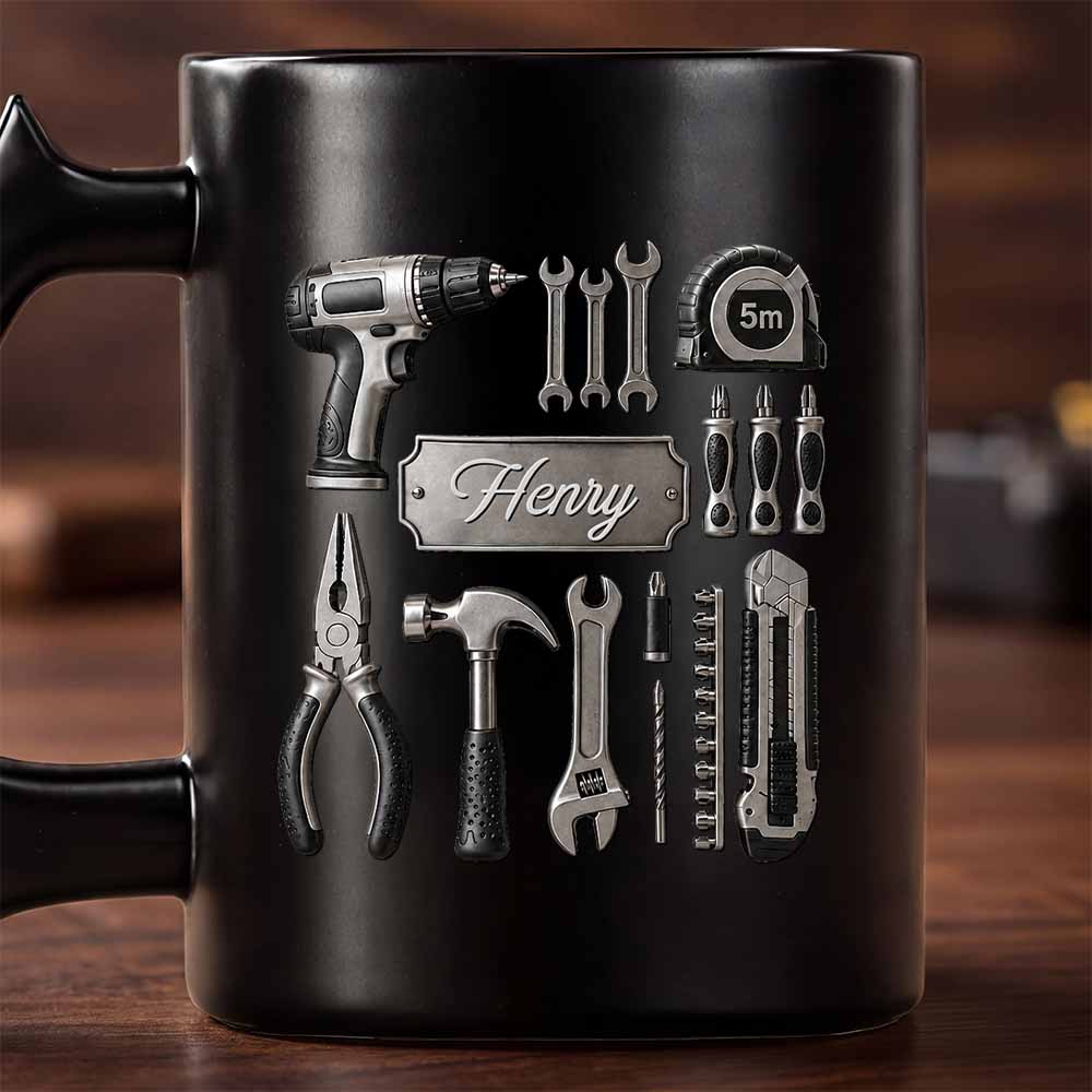 Personalized Wrench Handle Coffee Mug Custom Name Gift for Dad Wrench Handle Mug GradoCreations