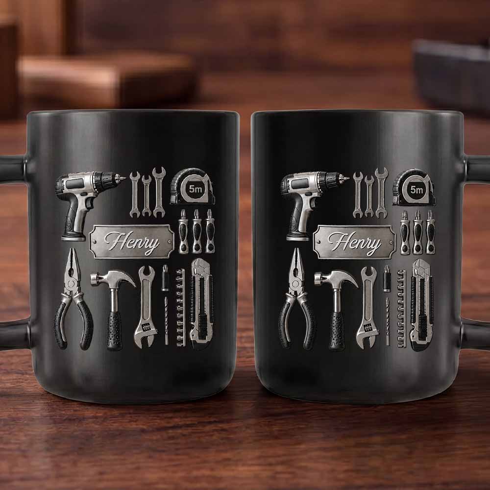 Personalized Wrench Handle Coffee Mug Custom Name Gift for Dad Wrench Handle Mug GradoCreations