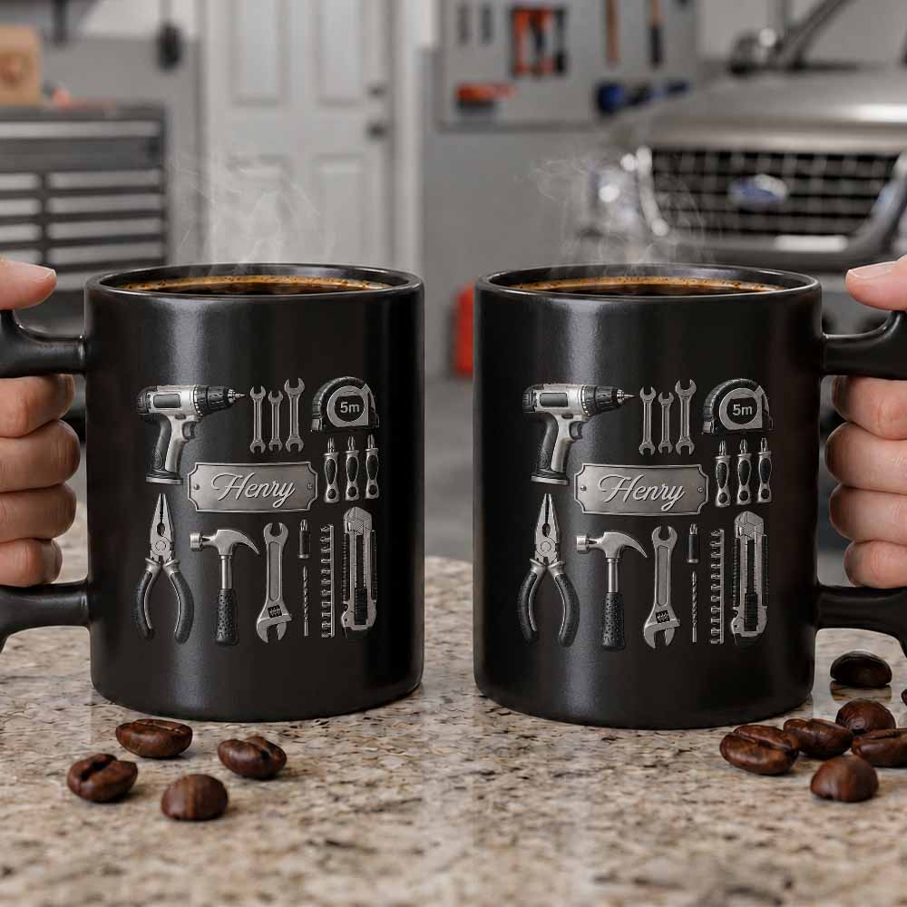 Personalized Wrench Handle Coffee Mug Custom Name Gift for Dad Wrench Handle Mug GradoCreations