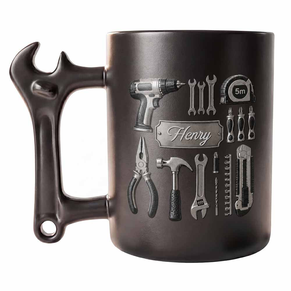 Personalized Wrench Handle Coffee Mug Custom Name Gift for Dad Wrench Handle Mug GradoCreations