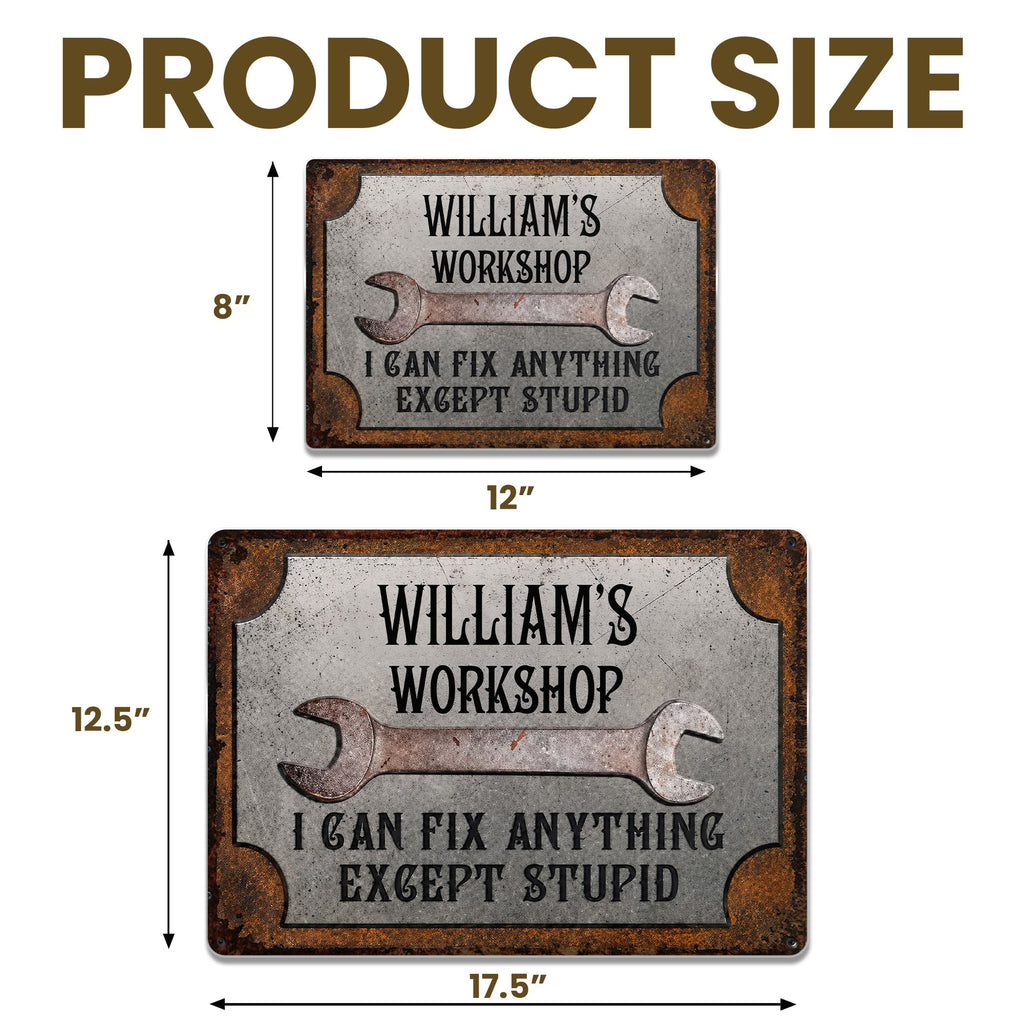 Personalized Metal Sign for Garage Custom Name Gift for Dad Metal Sign GradoCreations