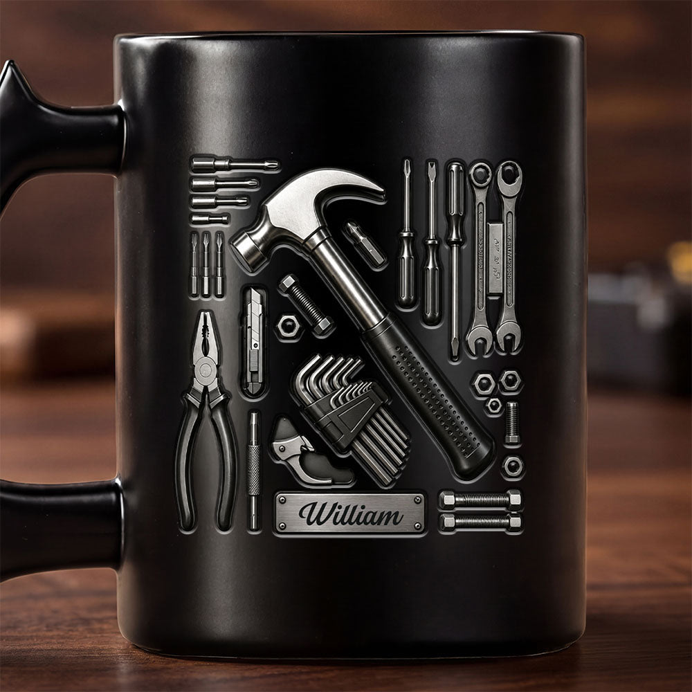 Personalized Wrench Handle Coffee Mug Custom Name Gift for Dad Wrench Handle Mug GradoCreations