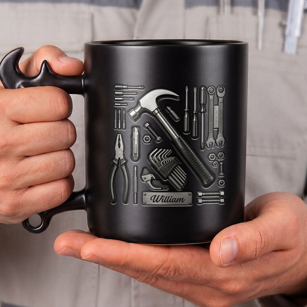 Personalized Wrench Handle Coffee Mug Custom Name Gift for Dad Wrench Handle Mug GradoCreations