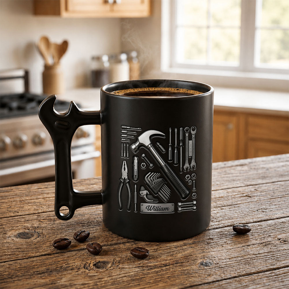 Personalized Wrench Handle Coffee Mug Custom Name Gift for Dad Wrench Handle Mug GradoCreations