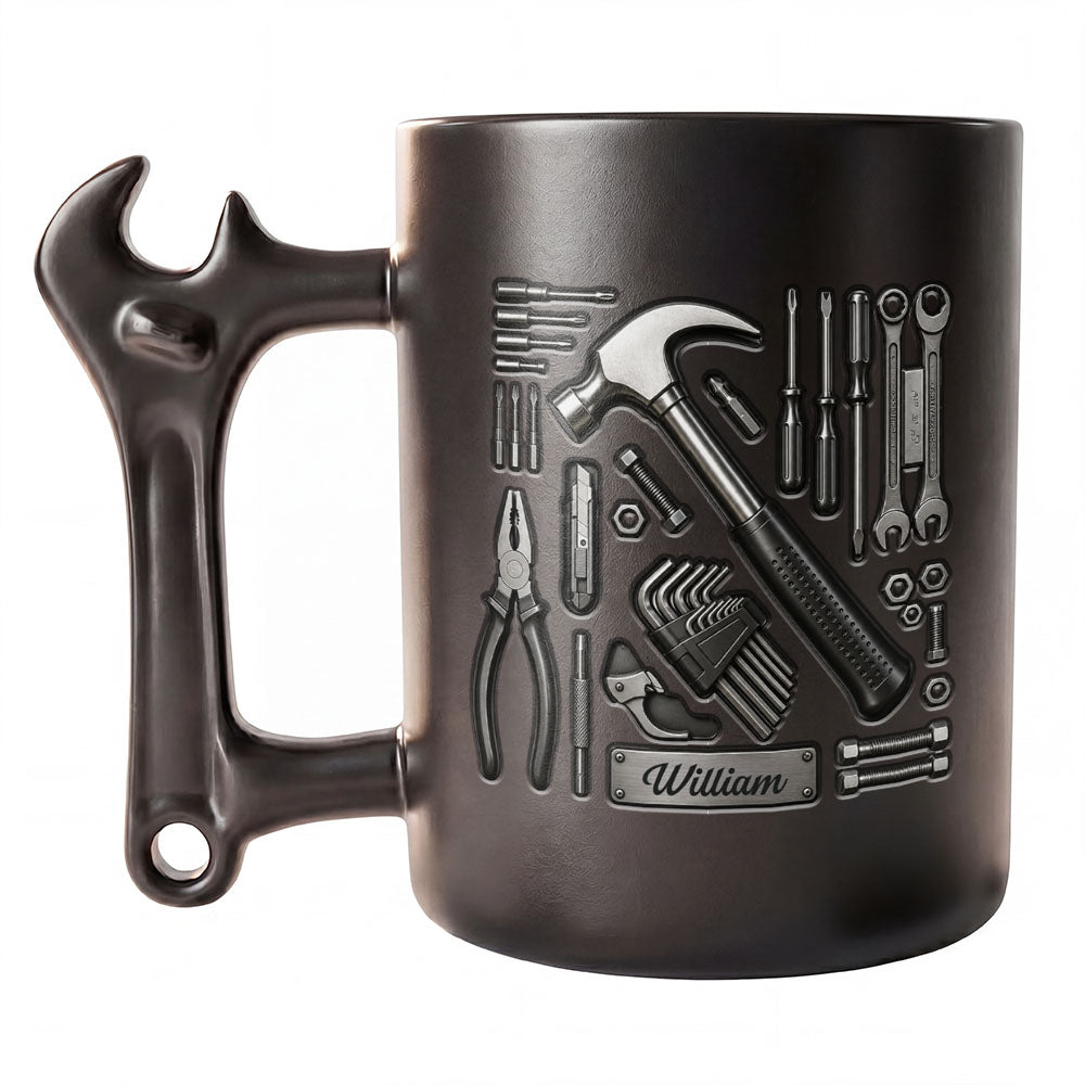 Personalized Wrench Handle Coffee Mug Custom Name Gift for Dad Wrench Handle Mug GradoCreations