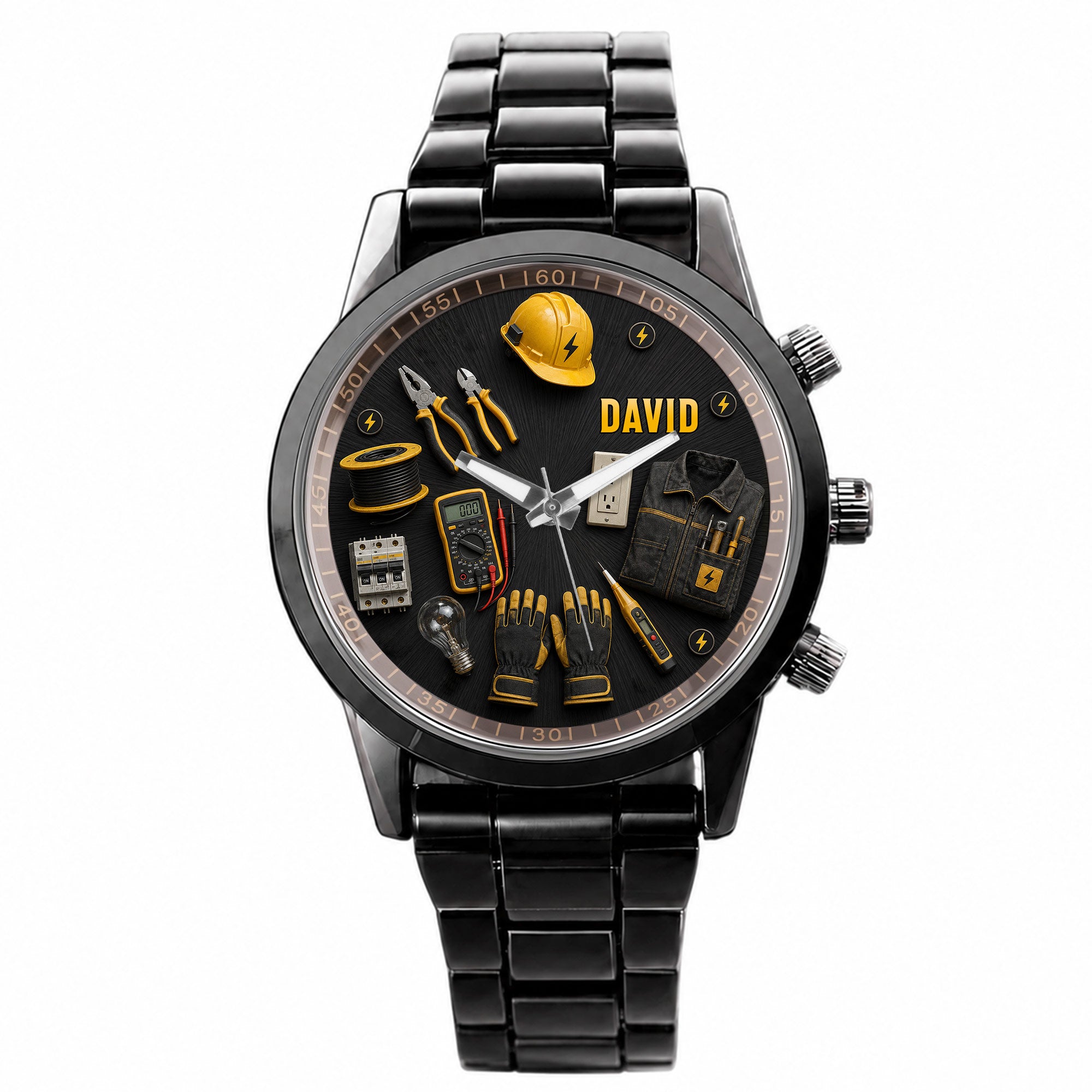 Personalized Custom Men's Watch for Electrician with Name Gift Men's Watch GradoCreations