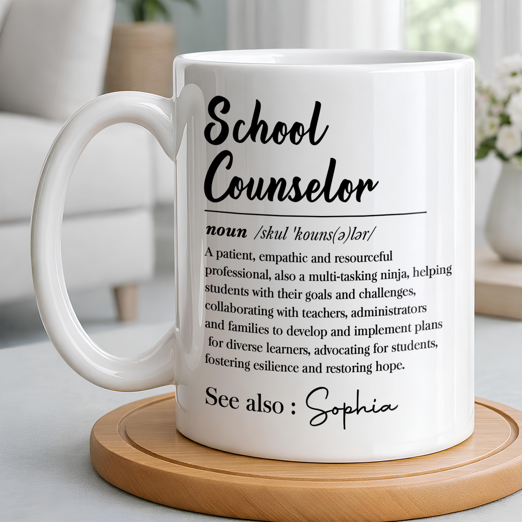 Personalized School Counselor Coffee Mug Custom Name Gift Edge-to-edge Mug GradoCreations