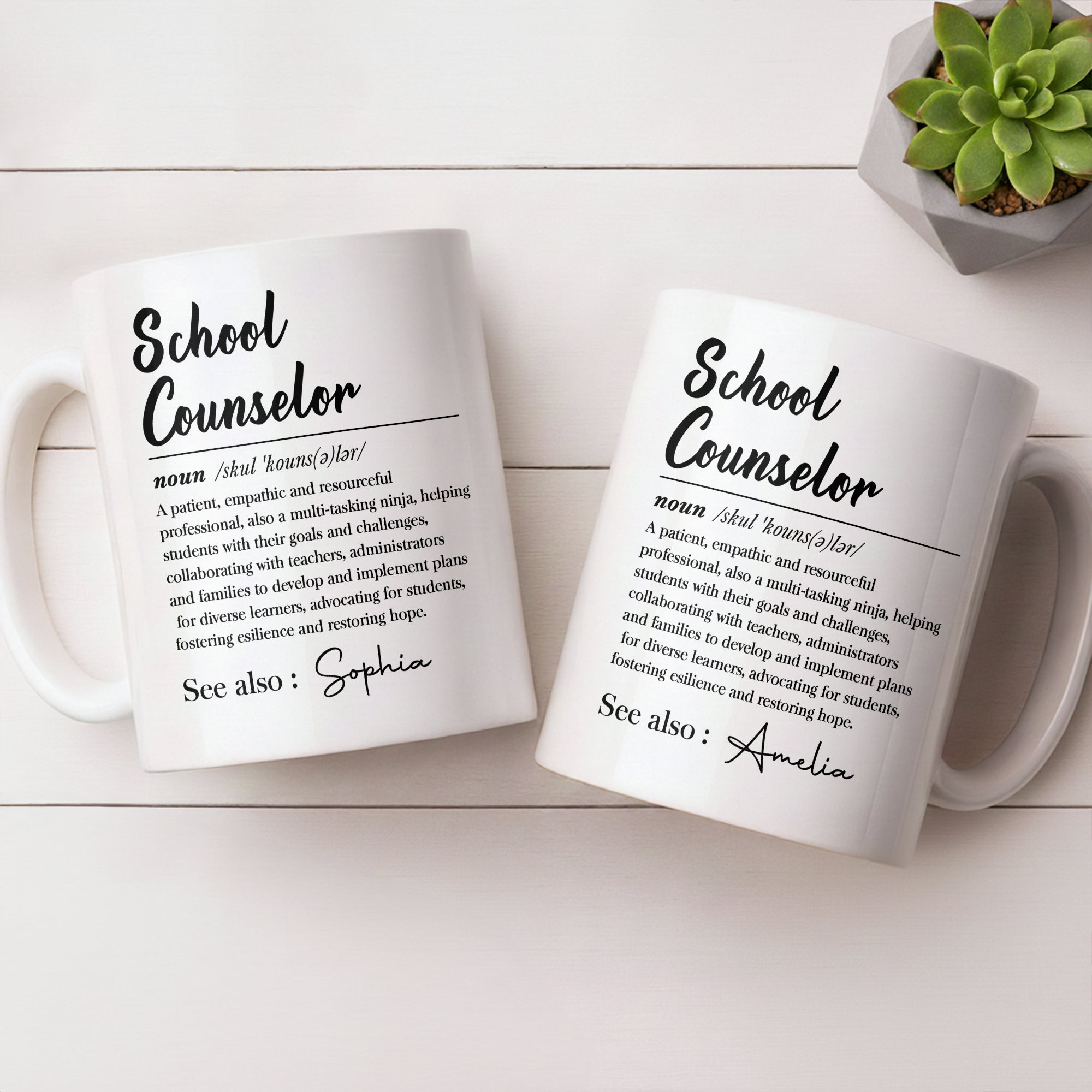 Personalized School Counselor Coffee Mug Custom Name Gift Edge-to-edge Mug GradoCreations